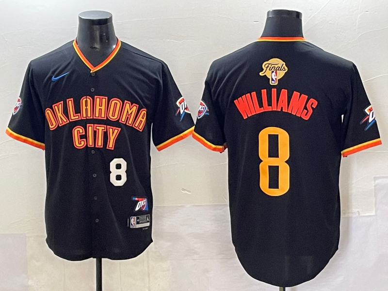 Men 2025 Oklahoma City Thunder #8 Williams black NBA Jersey style 4